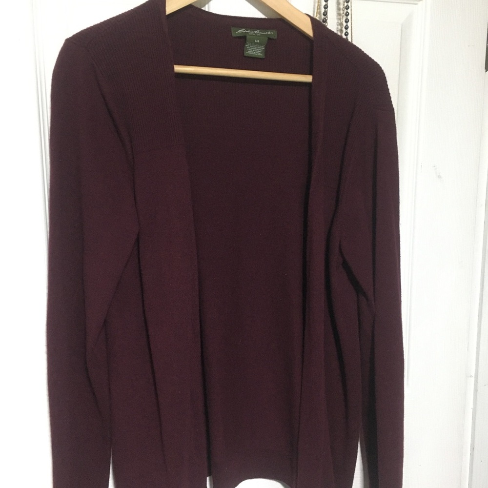 Eddie Bauer Women's Open-Front Cardigan Sweater - Burgundy